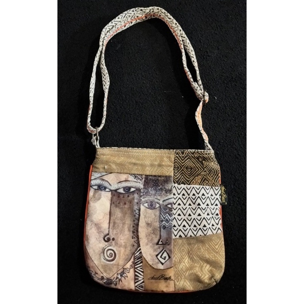 Laurel Birch Abstract Patchwork Artsy Boho Tribal Cats Crossbody Shoulder‎ Bag